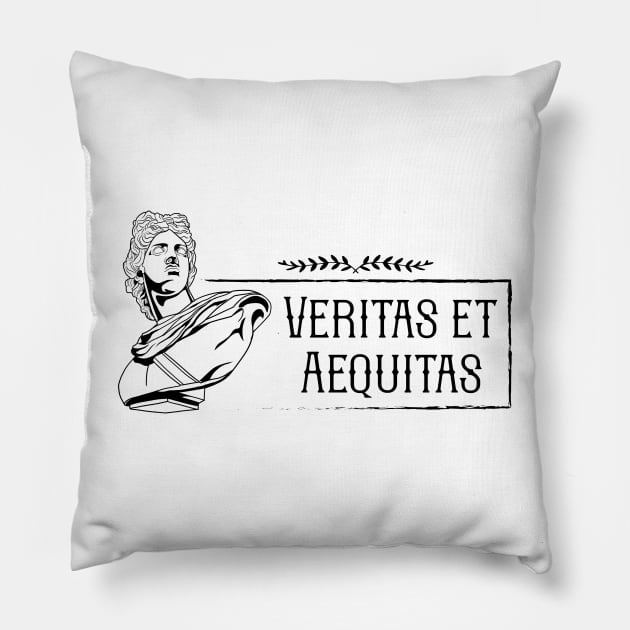 Latin saying - Veritas et Aequitas Pillow by Modern Medieval Design