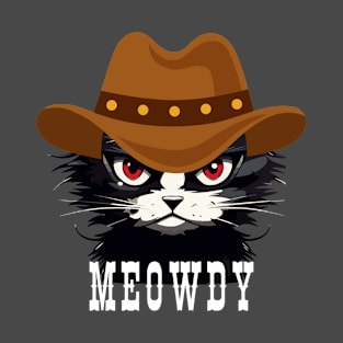 Funny Cat Meme Meow Howdy T-Shirt