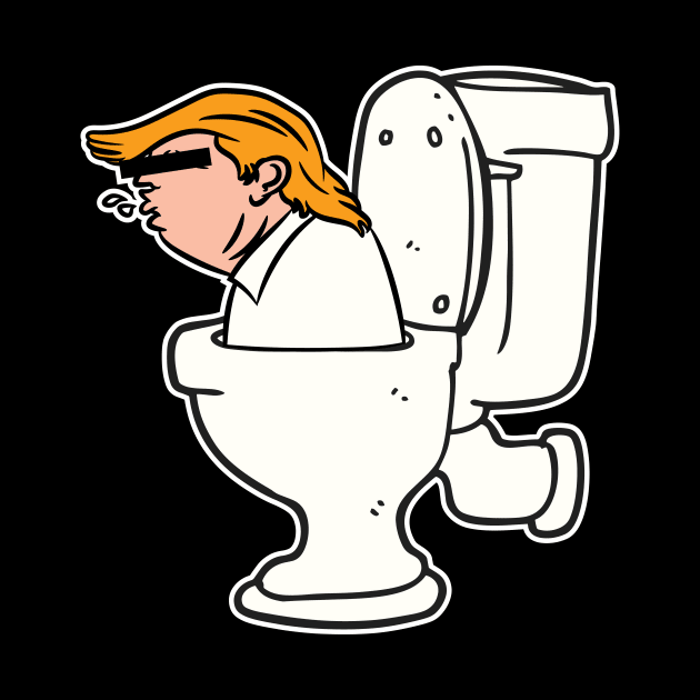 Flush Trump 2 Graphic funny USA election vote Anti-trump by Lillo's Design
