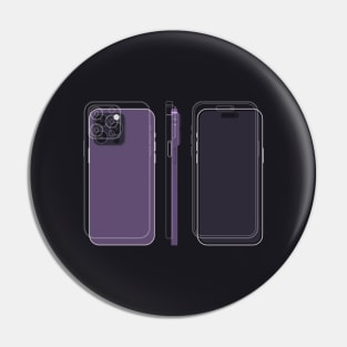 Purple phone drawing Pin