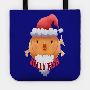 Jolly Fish Christmas pun Tote