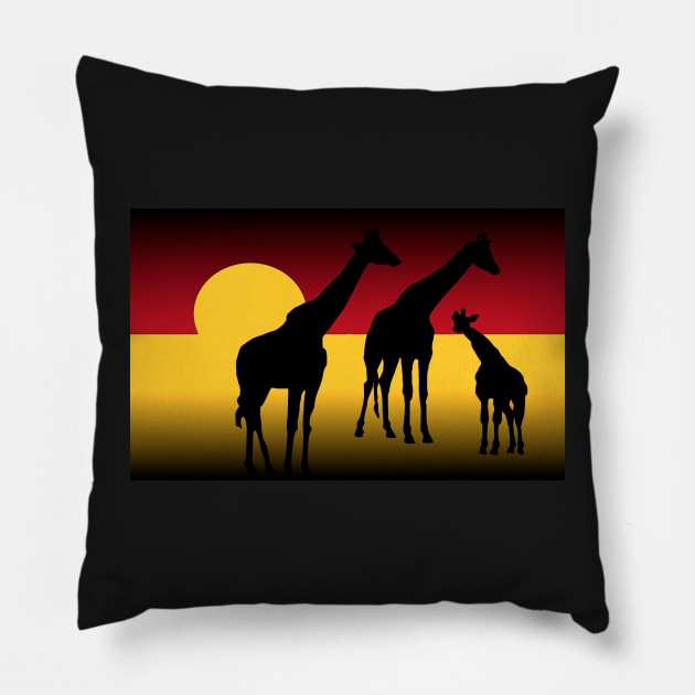 Sunset In The Serengeti Pillow by KirtTisdale