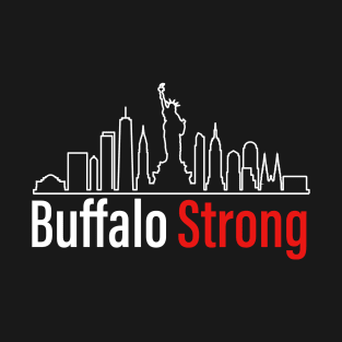 Buffalo Strong New York Skyline Graphic Pray For Buffalo T-Shirt