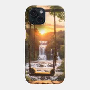 Mountain Waterfall in the Forest Nature Photograph Phone Case