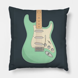 Surf Green Strat Guitar Pillow