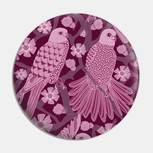 Monochrome Kestrel Birds Pin