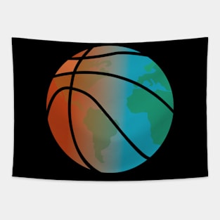 Basketball World Tapestry