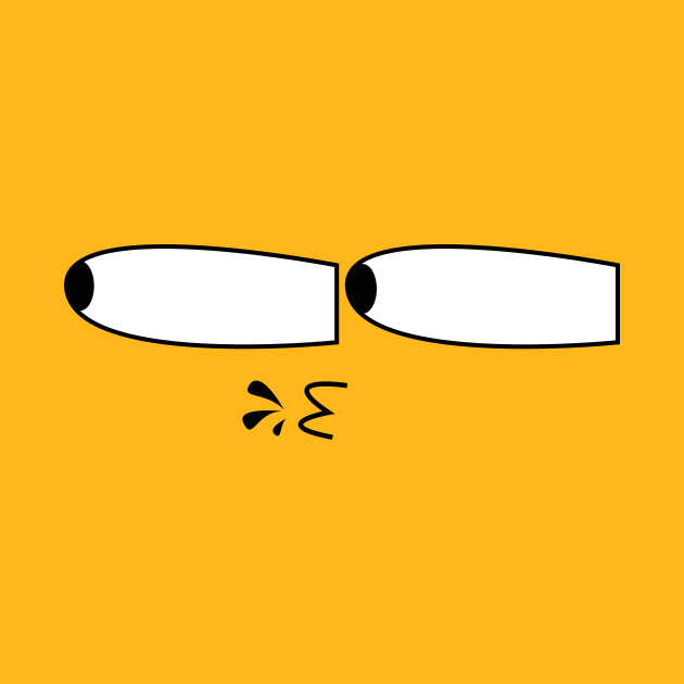 cartoon style emoji glaring eyes cause shocked Funny Emoticon T