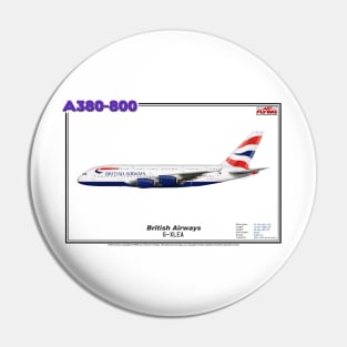 Airbus A380-800 - British Airways (Art Print) Pin