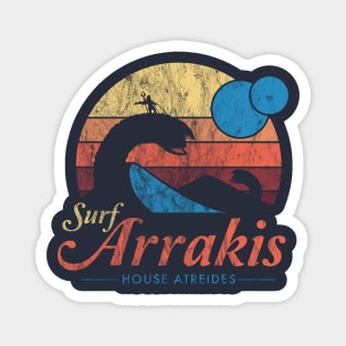 Visit Arrakis - Vintage Distressed Surf - Dune - Sci Fi Magnet