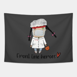 The nurses are our front line heroes, rugdoll as a nurse Tapestry