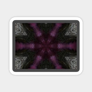 Deep Pink Star with Black Snowflake Magnet