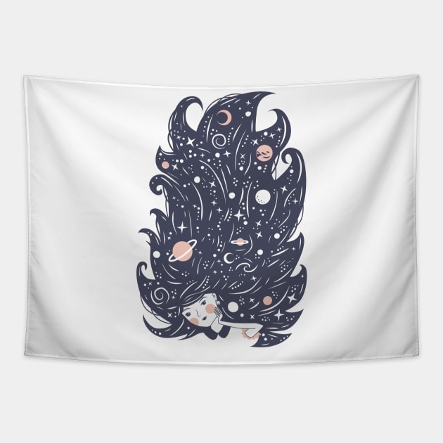 Cosmic girl Tapestry by Becski