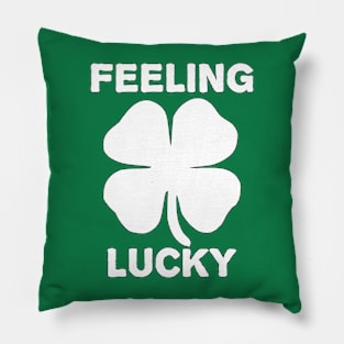 Feeling Lucky St. Patrick's Day Shamrock Pillow