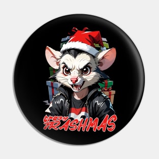 Crazy trashmas, opossum, Christmas Pin