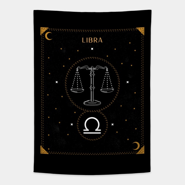 Libra | Astrology Zodiac Sign Design Tapestry by The Witch's Life