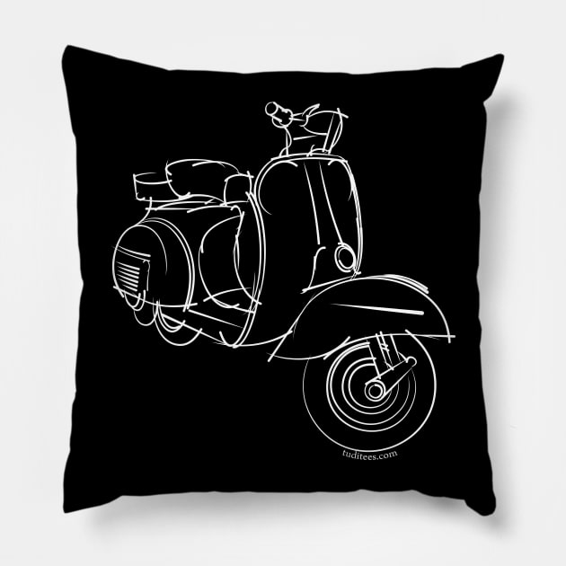 White Scooter Pillow by tuditees