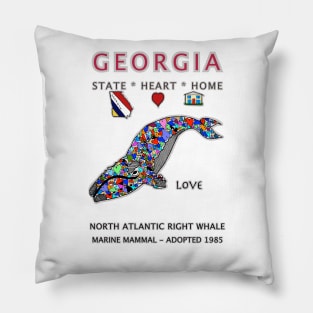 Georgia, North Atlantic Right Whale, Love, Valentines Day, State, Heart, Home Pillow