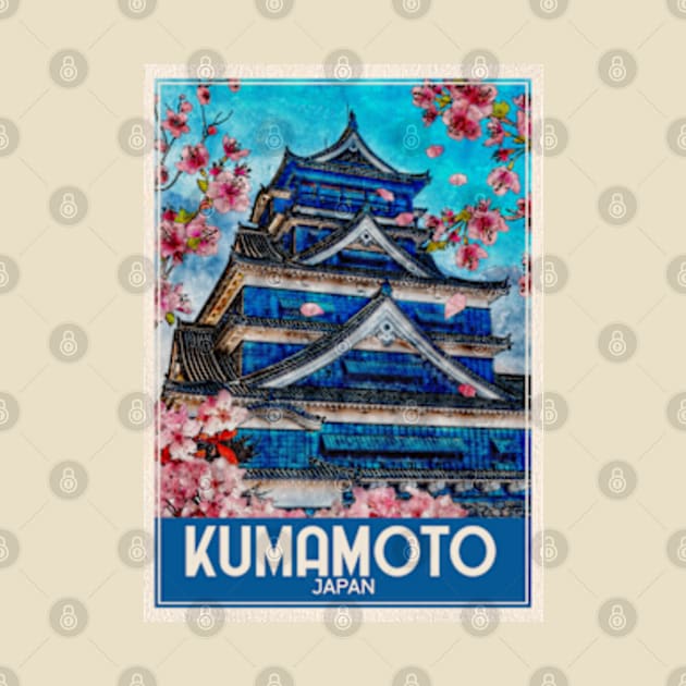 Kumamoto Japan Travel Art by faagrafica