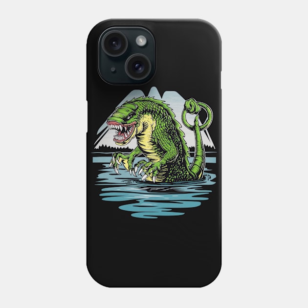 Dangerous lake monster Phone Case by Spaceboyishere