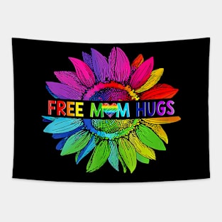 Free Mom Hugs Lgbt Pride Mom Daisy Rainbow Flower Mother Day Tapestry