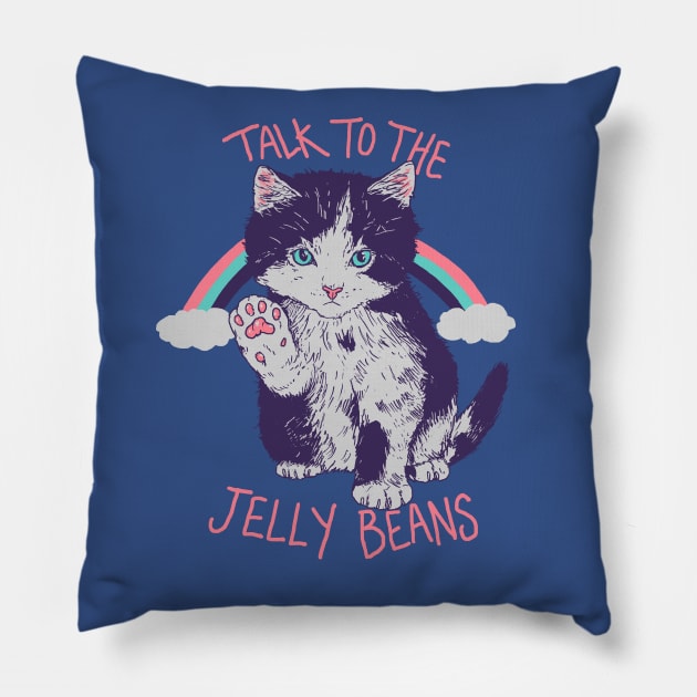 Talk To The Jelly Beans Pillow by Hillary White Rabbit