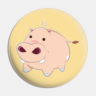 Happy Cartoon Baby Hippo Pin