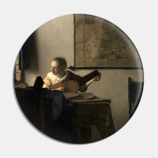 Woman with a Lute near a Window by Jan Vermeer Pin