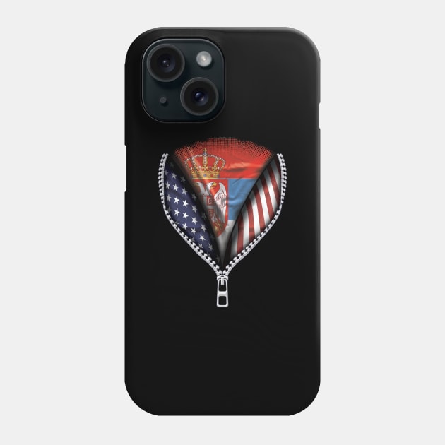 Serbian Flag  Serbia Flag American Flag Zip Down - Gift for Serbian From Serbia Phone Case by Country Flags