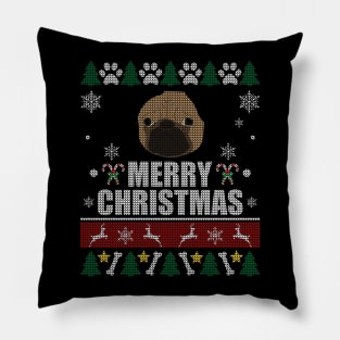 Ugly Pug Christmas Pillow