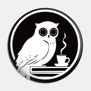 Owl Coffee And Books Pin