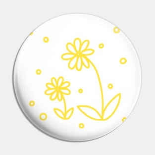 Daisies and Dots 2 in Lemon Yellow and White Pin