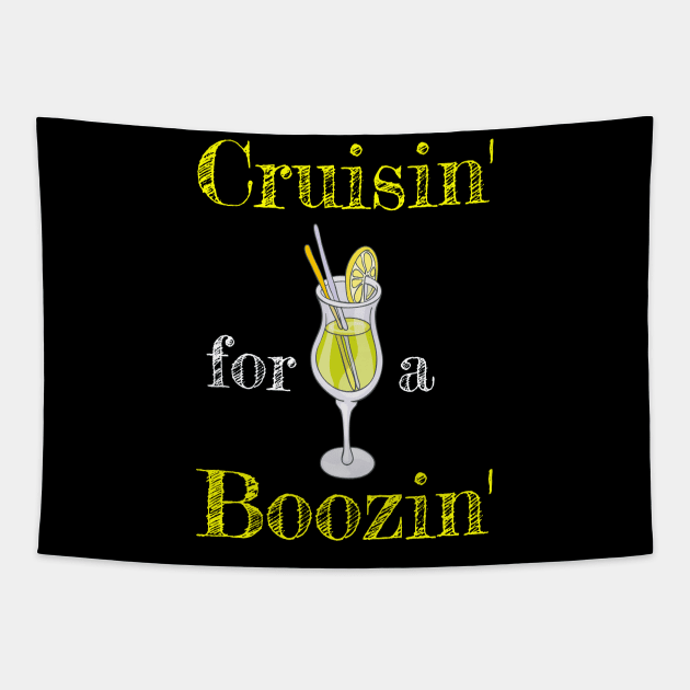 Cruisin' for a Boozin' Cruise Ship Tshirt Tapestry by kdspecialties