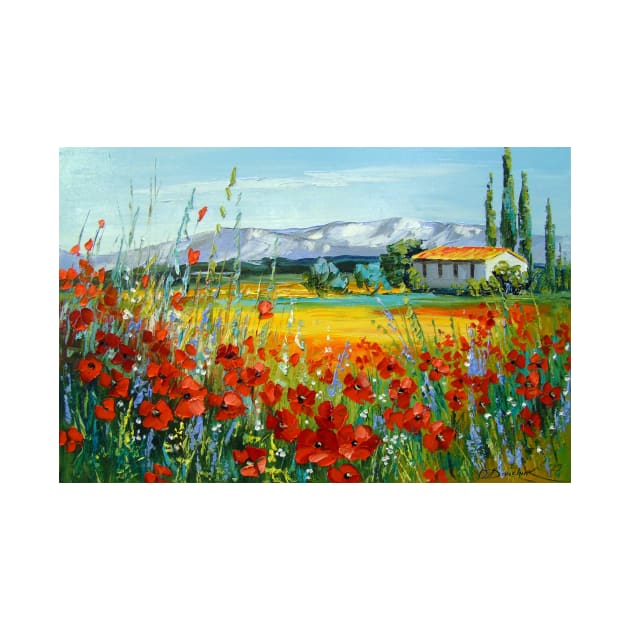 Poppy field near the mountains by OLHADARCHUKART