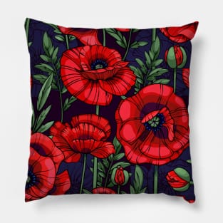 red poppies Pillow