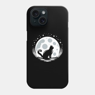 Cat and Moon Phone Case