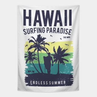 Hawaii Surfing Paradise Tapestry