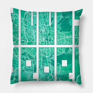 Addis Ababa, Ethiopia City Map Typography - Watercolor Pillow