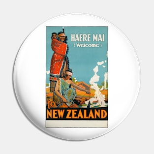 Vintage poster New Zealand Pin