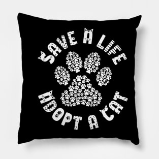 Save A Life Adopt A Cat Pillow