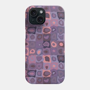 Post Storm Purple  - Retro Geometric Wobbly Square Grid Pattern Phone Case