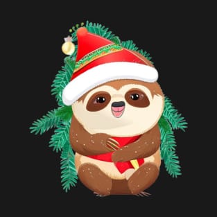 funny santa sloth T-Shirt