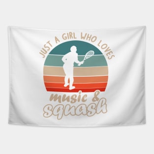 Music and Squash Racket Court Hobby Sports Tapestry