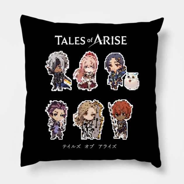 tales of arise - pixle 2 Pillow by Japanese Mask Art