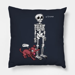 The Skeleton and the dog Pillow