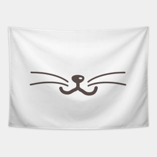 White Cat Face Mask Tapestry