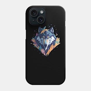 Geometeric Wolf Head Phone Case