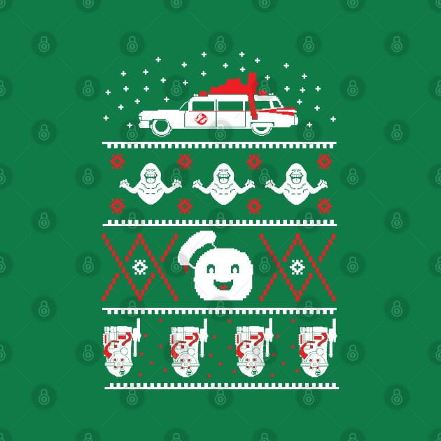 Ghostbusters Ugly Christmas Sweater by chrisraimoart