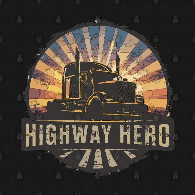 Retro Vintage Truck Driver Trucker Highway by TopTees