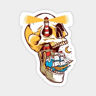 Sailing Skull Island Magnet